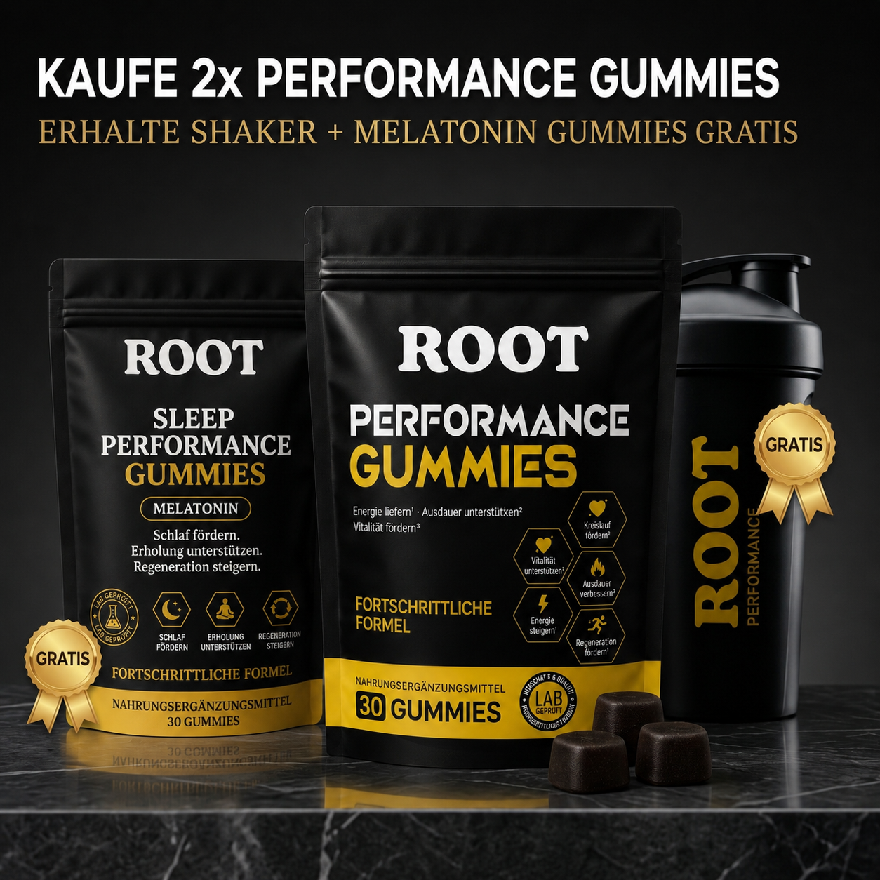 Performance Gummies. Deine 6-in-1 Unterstützung
